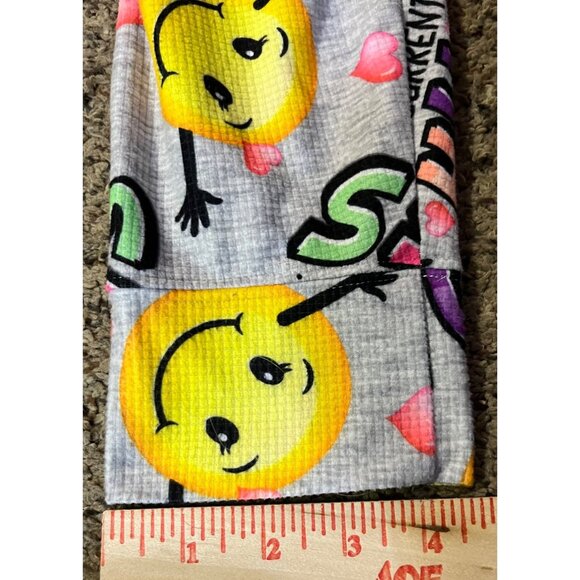 Justice Girls 10 Sleep Pants Jogger Smiley Face Emoji Hugs Current Mood - Picture 12 of 13
